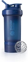 Bouteille de mélangeur de bulles avec organisateur de pilules et stockage pour ProStak en poudre de protéines, 22-Ounce, Marine
