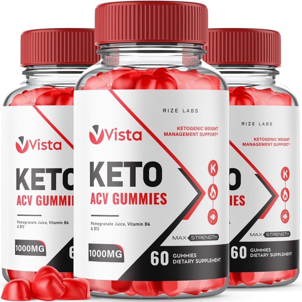rize labs (Pack von 3 Vista Keto ACV Gummis für erweiterte Gewichtsverlust, VistaKeto Supplement, Vista Maximum Strength Gomitas, Advanced Formula Reviews (180 Gummis)