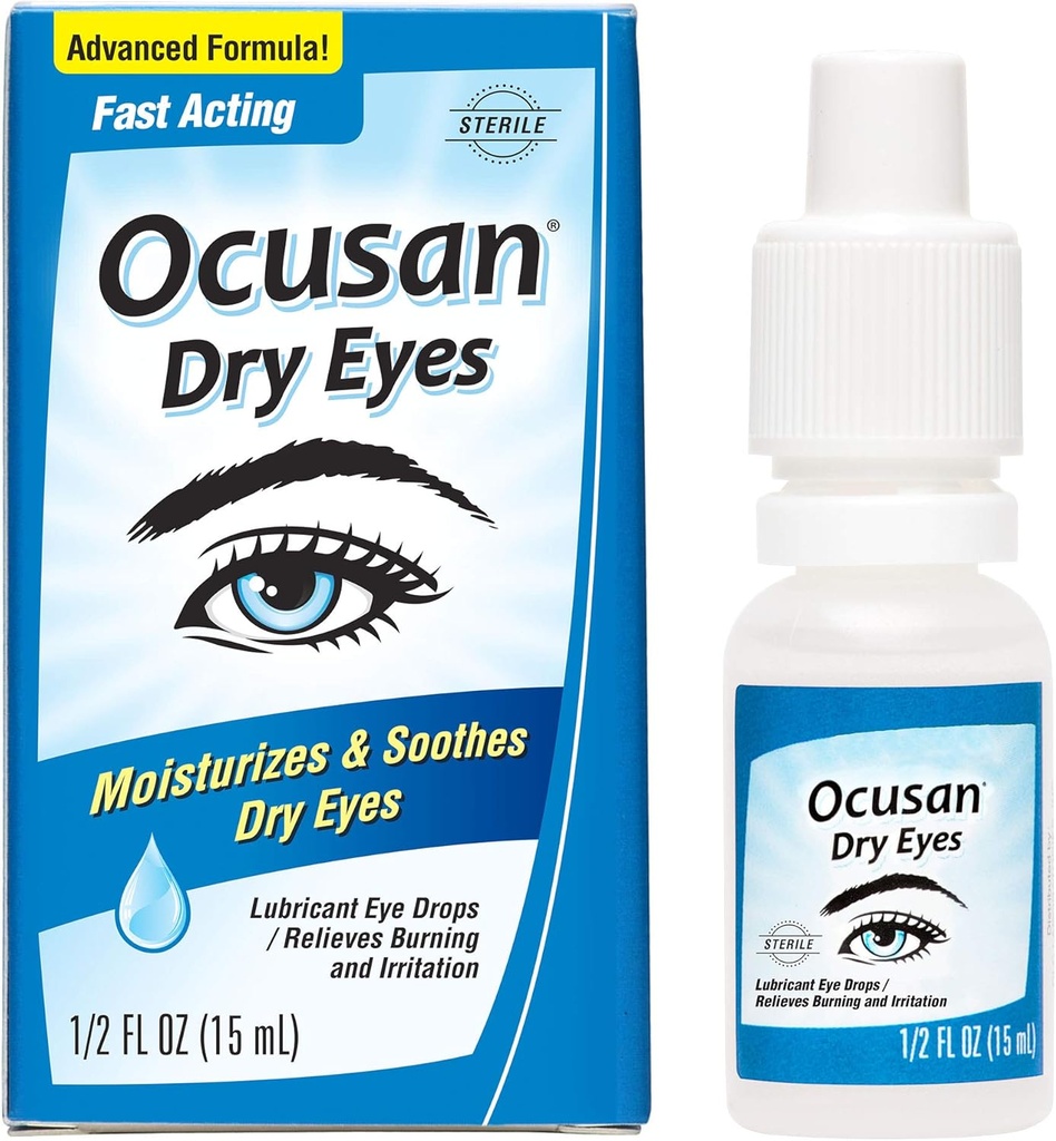 Ocusan Augentropfen für trockene Augen - Schmieren künstliche Tränen trockene Augen, mit 2 Moisturizer 0.5 FL OZ