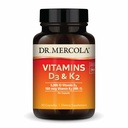 Dr. Mercola Vitamine D3 & K2 - Unterstützt Immun-, Gehirn-, Herz-Kreislauf-, Atem- und Knochengesundheit - GMO-frei, Glutenfrei und Sojafrei - 30 Kapseln (30 Portionen)