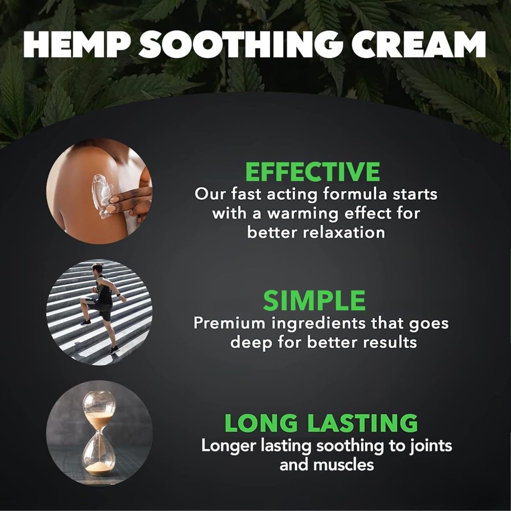 Super Natural Goods Magic Hemp Cream Maximum Strength (8oz) mit Hanföl, Arnica, Turmeric & Menthol – Cooling Rub für Rücken, Neck, Knie, Schultern und Muskeln – Feuchtigkeitsspendende und Refreshing Cream