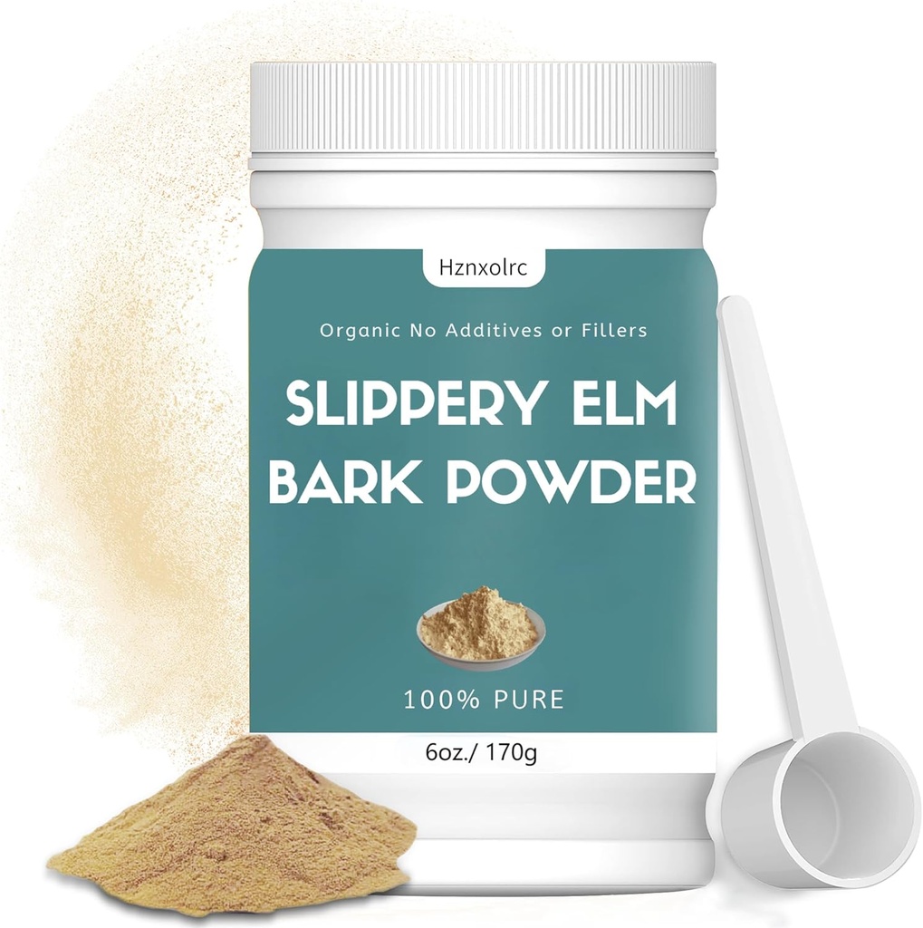 6 oz Bio Slippery Elm Pulver, Bio Slippery Elm Bark Pulver, 100% rein & natürlich, Lebensmittel-Grade, Hilft, die Bedrohung und Husten zu beruhigen, Vegan, Pet Friendly