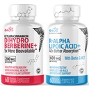 Nature's Fusions Dihydroberberine 200mg (60 capsules) - R Alpha acide lipoïque 600mg (60 capsules)