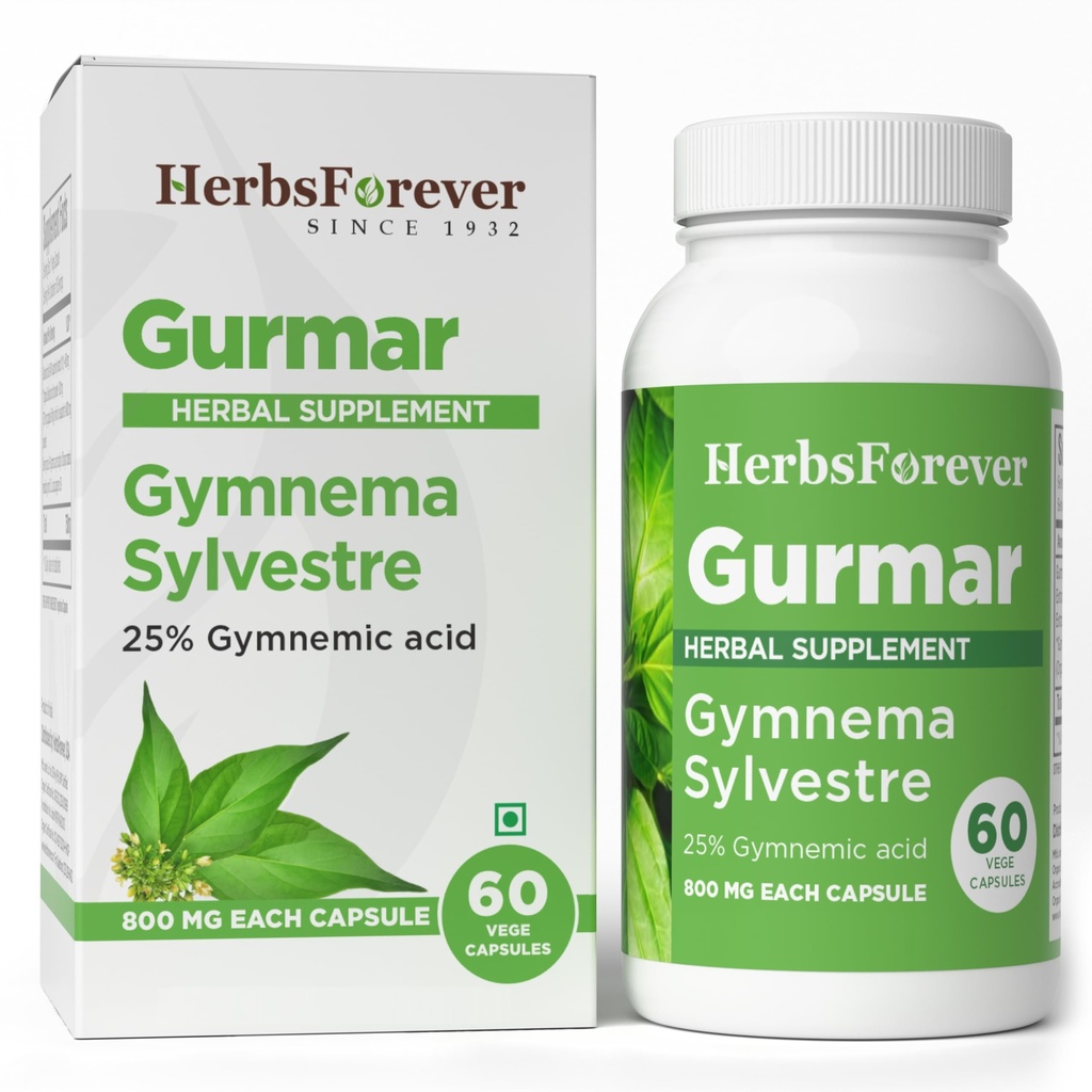 Herbsforever Gurmar Capsules (en anglais seulement) Gymnema Sylvestre Supplément à base de plantes (en anglais seulement) 7:1 Extrait concentré (en anglais seulement) Soutient un mode de vie sain (en anglais seulement) 60 Capsules de légumes
