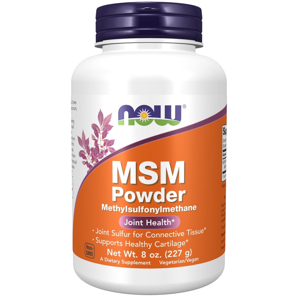 MAINTENANT Aliments suppléments, poudre MSM (méthylsulfonylméthane), soutient le cartilage santé*, santé conjointe*, 8-Ounce
