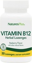 Natures Plus B12 Herbal Lozenges (Methylcobalamin) - 1000 mcg, 30 Sublingual Lozenges - Raspberry - Maximum Absorption Red Blood Cell Support - Energy Booster - Vegetarisch, Glutenfrei - 30 Portionen