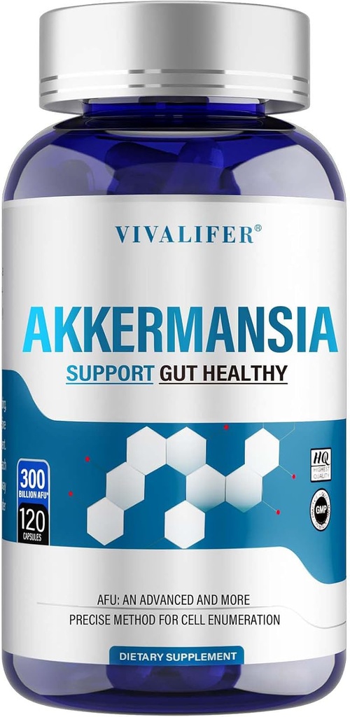 300 Billion AFU Akkermansia Probiotic Supplement, 120 Kapseln unterstützt Immun-, Verdauungs- und Gesamtgesundheit, erhöht GLP-1 Produktion für Männer & Frauen - 2 Pack