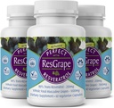 Suppléments parfaits – ResGrape Resveratrol parfait – 60 Capsules – Trans-Resveratrol et raisins de muscadine biologique - 3 Pack