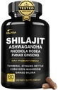 8-in-1 Shilajit für Männer und Frauen mit Ashwaganda Himalayan Organic Supplement mit Rhodiola Rosea, Ginseng, Turmeric, Mushroom, für Immununterstützung, Energie, ruhig, Fokus, Klarheit, Schlaf, Cortisol
