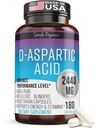 Kaibro Nutra D-Aspartic Säure Ergänzung für Männer, 2440mg D-Aspartic Säure pro Servieren, Energie & Testosteron Unterstützung, Glutenfreie Non-GMO, 180 Vegan Kapseln