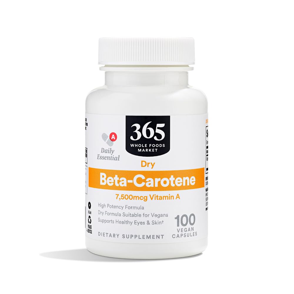365 von Whole Foods Market, High-Potency Beta-Carotene, 7500mcg Vitamin A, 100 Vegan Kapseln