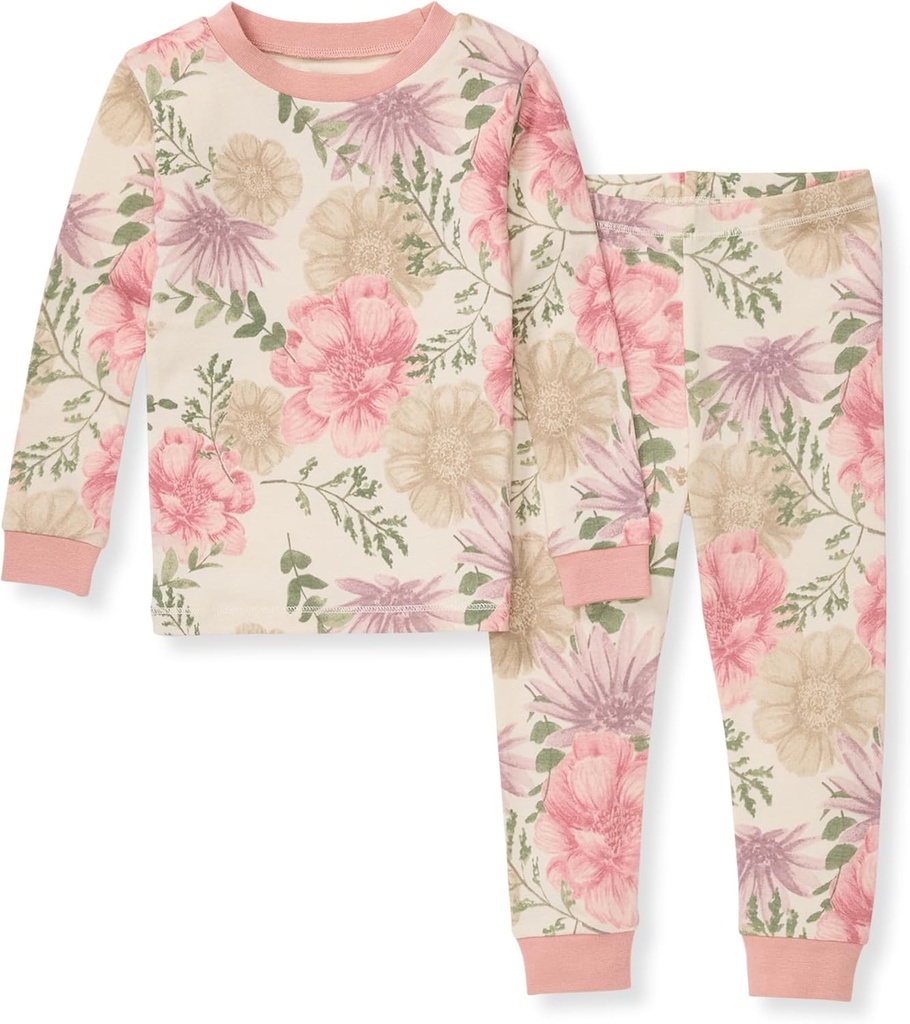 Burt's Bees Baby Girls' Pajamas, 2-Piece manches longues Tee and Pantalons Organic Coton PJ Set