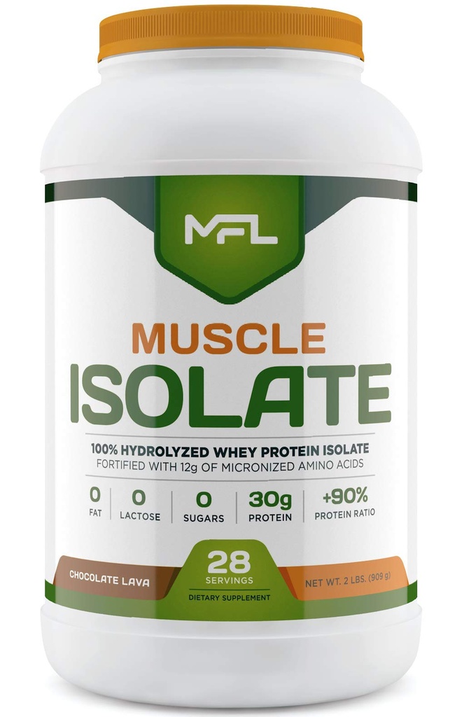 MFL 100% Isolate Protéine l 30g de Protéine l 12g Acides aminés l Keto Friendly l Faible Carbs l 2 lbs.