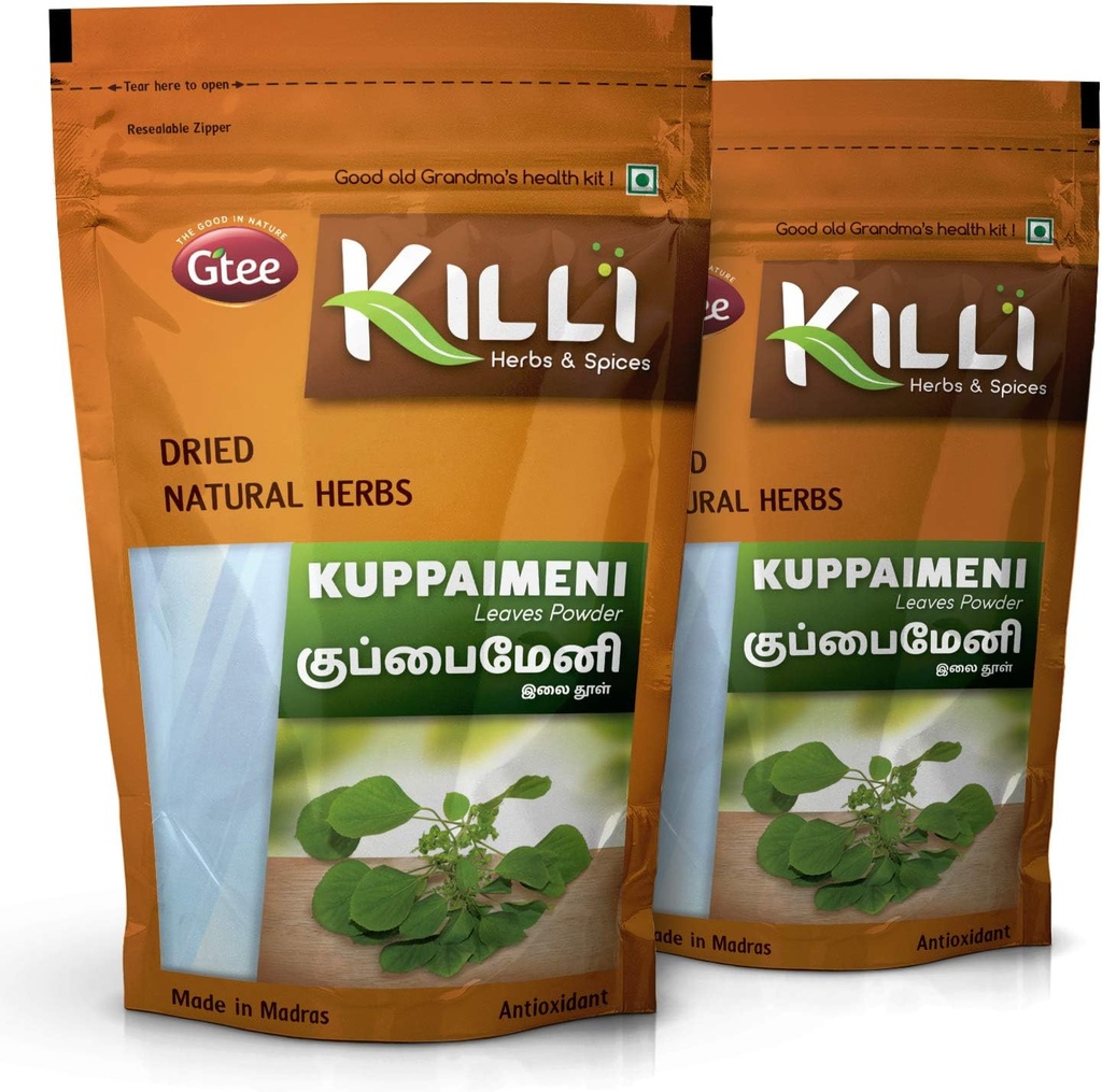 KILLI Kuppaimeni | Indian Acalypha | Indian Nettle Blätter Pulver, 100g (Pack von 2)