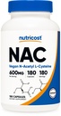 Nutricost N-acétyl L-Cysteine (NAC) 600 mg, 180 gélules - Non-OGM, sans gluten