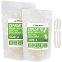 XPRS Nutra Vegan Größe 3 Getrennte Kapseln- 500 Count Premium Leere Kapseln Getrennt in Taschen - Klare leere Kapseln - Pillen für DIY Ergänzung Füllung