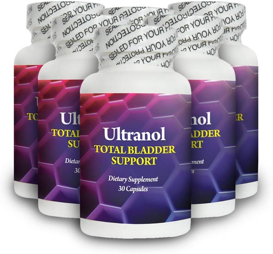 Ultranol Total Bladder Support - Natürliche Cranberry Ergänzung für Urinary Health, Overactive Bladder Control, Incontinence - Reduces Leaks and Urgency - 6 Flaschen - 180 Kapseln