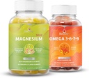 BeLive Magnésium Glycinate et Omega 3-6-7-9 Bundle pour la relaxation, le sommeil, le cerveau, le cœur et le système intégré