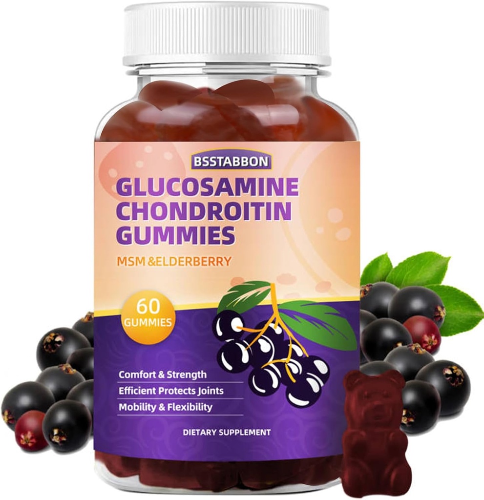 Glucosamin Chondroitin Gummie Ergänzung für Männer und Frauen 60Gummies...