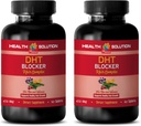 Haarwachstum Haar Vitamine ohne Biotin - DHT Blocker Hair Complex - für Männer und Frauen - Unterstützt gesundes Haarwachstum - Sägen Palmetto Extrakt Kapseln - 2 Flaschen 120 Beschichtete Tabletten