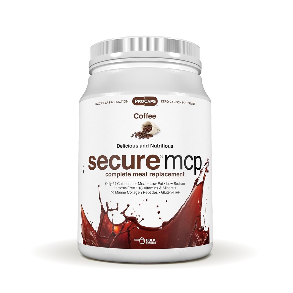 ANDREW LESSMAN Secure MCP Complete Meal Replacement - Coffee 10 Servings - Nur 64 Calories, Low-Fat, 7 Grams Marine Collagen Peptides, fördert Radiant Smooth Soft Skin, Komfortable Gelenke