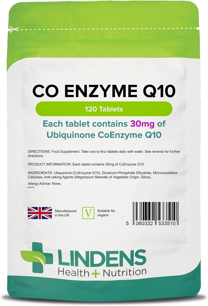 Co Enzym Q10 30mg (Co-Q10) 120 Tabletten von Lindens