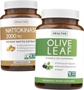 Nattokinase & Olive Leaf (6-Monats-Versorgung) Flow & Wellness Mix - Nattokinase 2000 FU Powerful Natural Fermented Soybeans (6-Monats-Versorgung) & Olive Leaf Extract Super Strength with 20% Oleuropein