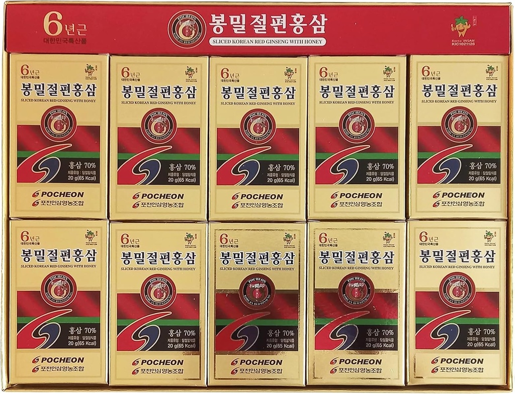 Pocheon 200g(10ea X 20g) 6 ans Racines de ginseng rouge de Panax de Corée avec miel, saponine, soutien naturel immunitaire