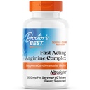 Doctor's Best Fast Acting Arginine Complex - L Arginine Ergänzungen für Männer & Frauen, Hilft Nitric Oxide Level, Blutfluss & Herz-Kreislauf-Gesundheit Unterstützung, 1500 mg pro Servieren, Vegan - 60 Tabletten
