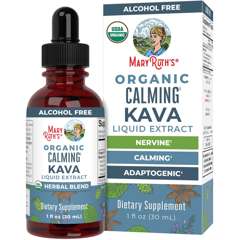 MaryRuth Organics, Herbal Supplement Drop, Beruhigung & Entspannung, Paket von 1, USDA Kava Root, Zucker/Gluten frei, Unterstützung Schlaf, Beruhigung & Stress Relief, Vegan, Non-GMO, 30 Portionen