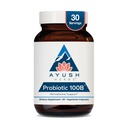 Ayush Herbes Probiotique 100B - Probiotiques pour les femmes, probiotiques pour les hommes, prébiotiques et probiotiques pour la santé digestive, le dégazage, équilibre du microbiome Gut - 60 capsules végétariennes (1 comte)
