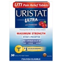 Comprimés de soulagement de la douleur UTI Uristat ultra, traitement rapide de l'infection urinaire, soulagement de la douleur urinaire, brûlure, urgence, résistance maximale, revêtement aromatisé aux canneberges, 30 comprimés