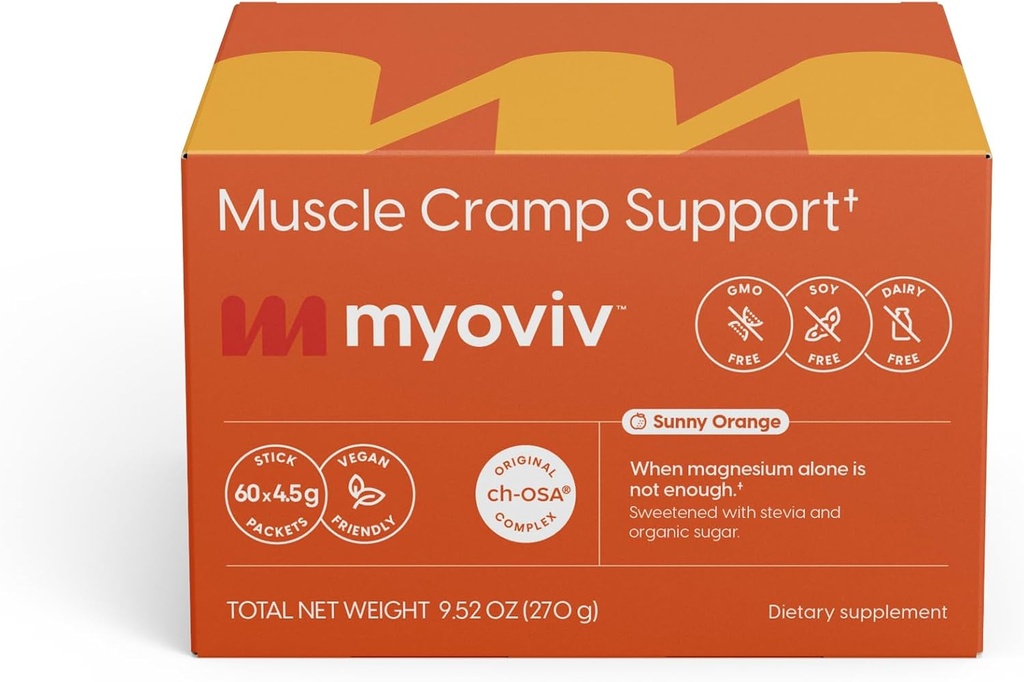 Leistungsstarkes Muscle Cramp Relief - 60 Packungen, Sunny Orange Flavor - Muscle Cramp Support - Pregnancy & Lactation Safe