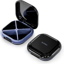 Petite Pill Case, Travel Pill Box, Portable Pill Organizer, Pill Container for Pocket 4 Compartiments, Daily Compact Travel Medicine Holder for Vitamines Medicating (Noir)