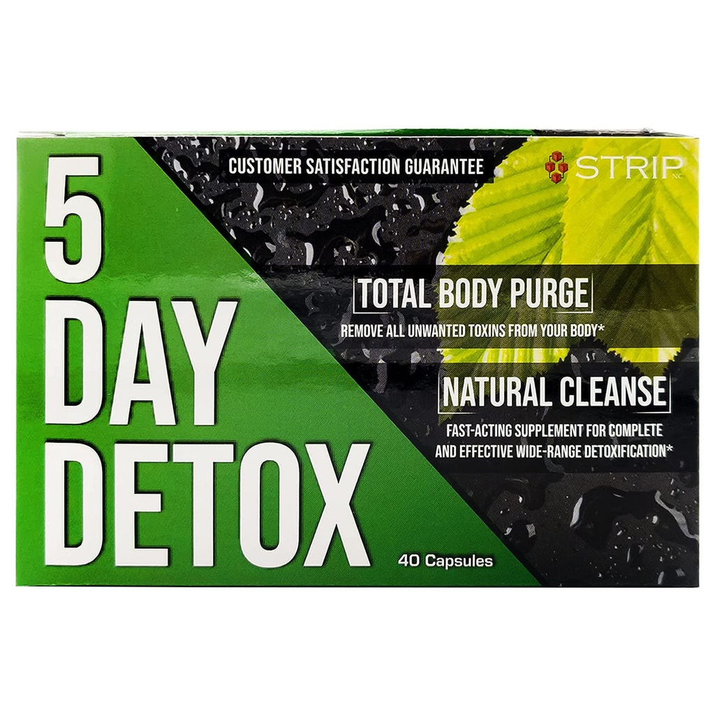 Strip 5 Day Detox Cleanse - Complete Body Cleanse | Remove Toxins & Unwanted Impurities - Natürliche, gesünde Reinigung Unterstützung für Leber, Urinary Tract, Kidney, Verdauungssystem - 40 Kapseln