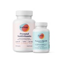 FullWell Vitamine prénatale + DHA.Oméga 3 Huile de poisson avec DHA et EPA pour le développement du cerveau et le soutien du système nerveux. Nutriments vitaux, non OGM, 3e partie testée, 30 portions