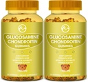 Glucosamin Chondroitin Gummis mit MSM - 1500mg Extrastärke für Gelenkunterstützung, Immununterstützung - für Erwachsene, Männer & Frauen, 60 Zähler, Packungen von 2