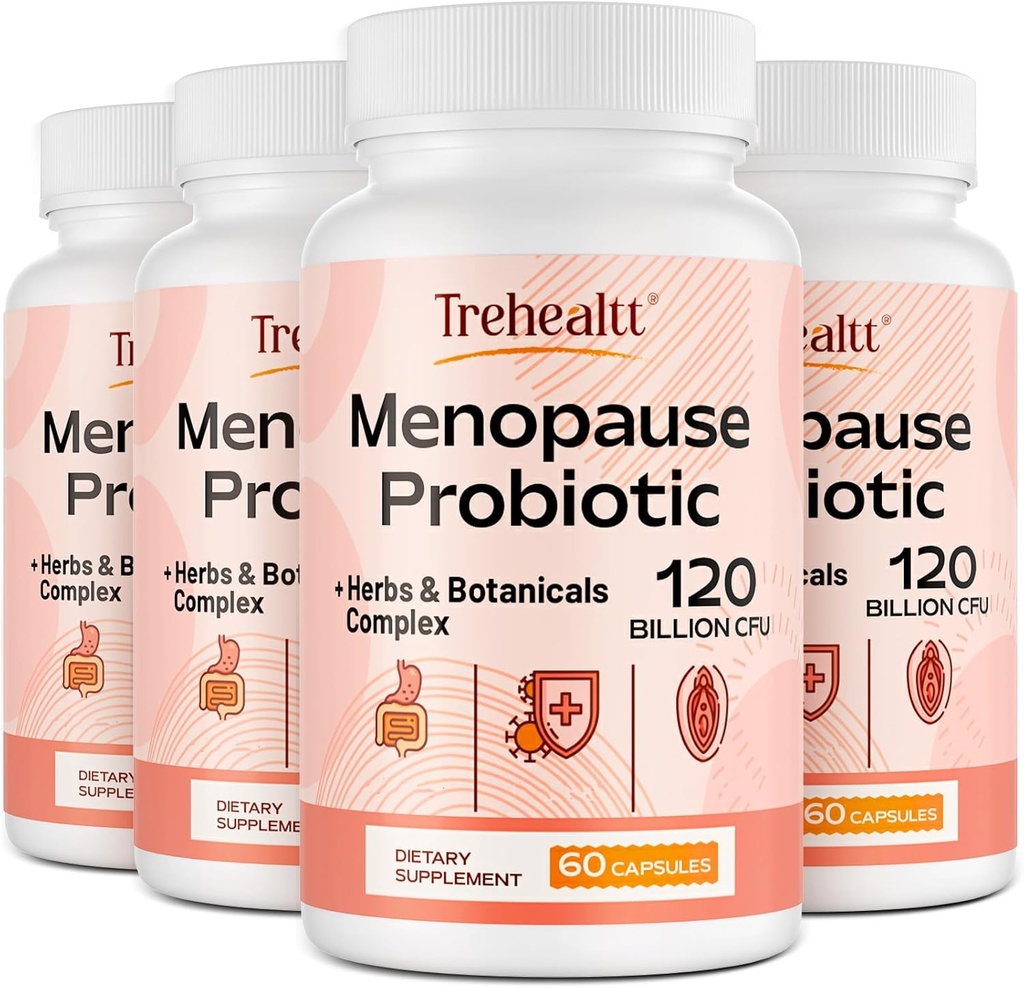 Menopause Ergänzungen für Frauen, 120 Billion CFU Probiotic, 13-in-1 Herbs & Botanicals Complex, für Hormon Menopause, Hot Flashes, Nachtschwärmer, Mood Swings, Schlafstörungen, Vegan, 240 Kapseln