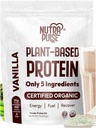 Poudre de protéines végétales organiques – Vanille à base végétale, sans gluten, sans OGM, 20g de protéines par portion, idéal pour les smoothies, les secousses, le four, la cuisson (1 paquet, 20 portions)