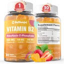Vitamine B2 Gummies: Riboflavin 400mg avec Magnésium et CoQ10 pour le soulagement de la migraine et des maux de tête: sans sucre, végétalien, goût de fraise, 60 comte