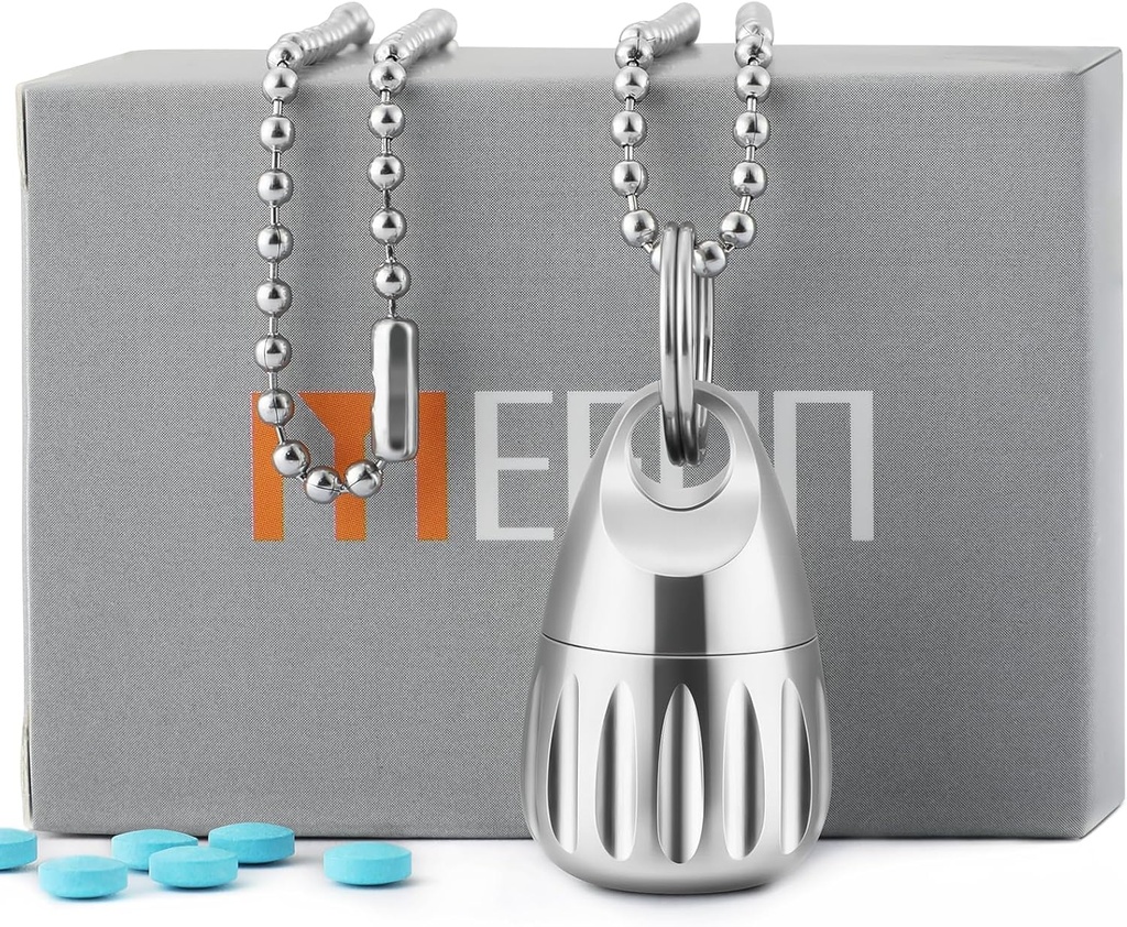 Mini Pill Holder Titanium, Porte-clés, Imperméable, Boîte, Métal, Médicaments d'urgence, Travail, Camping, Randonnée, Voyage