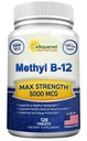aSquared Nutrition Vitamin B12-5000 MCG Ergänzung mit Methylcobalamin (Methyl B-12) - Max Strength Vitamin B 12 Unterstützung zur Steigerung der natürlichen Energie, Benefit Gehirn & Herz-Funktion - 120 Tabletten