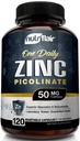 NutriFlair Zinkpicolinat 50mg, 120 Kapseln - Maximale Absorption Zinkergänzung Pillen - Immunsystem Booster, Immunitätsverteidigung, leistungsstarkes Nicht-GVO-Antioxidans - Vergleichen Sie mit Gluconat, Citrat, Oxid