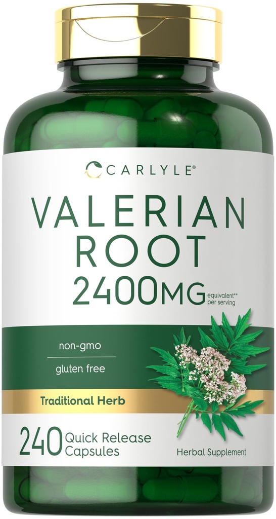 Carlyle Valerian Root Capsules 2400mg | 240 Count | Herb Extract Supplement | Non-GMO, Glutenfrei