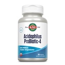 KAL Acidophilus ProBiotic-4, 500 millions d'UFC, Quatre souches probiotiques, Probiotiques pour les femmes et les hommes, Séché congelé, L. acidophilus, L. bulgaricus, S. thermophilus, B. bifidum, 100 portions, 100 VegCaps