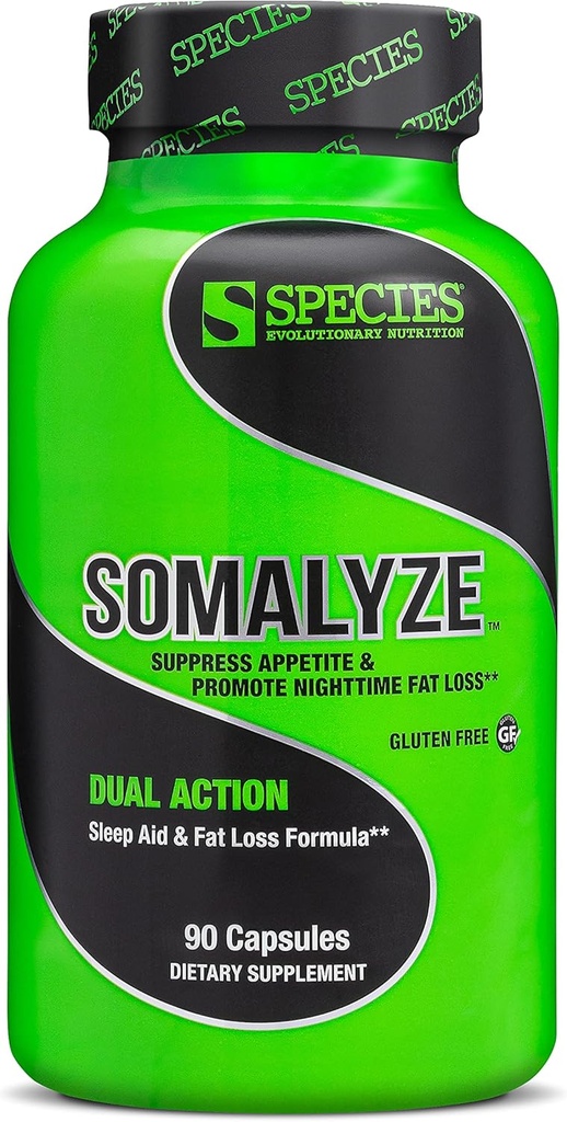 Spezies Nutrition Somalyze Stimulant Free, Appetit Suppressant mit GABA und Melatonin, Gluten Free Caps, 90 Kapseln