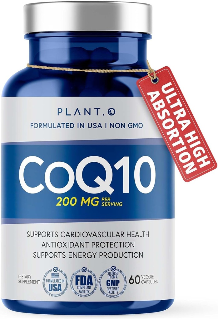 CoQ10 200mg Softgels ǀ Premium Rapid Release Coenzyme Q10 ǀ Herzergänzung, Energieproduktion, Immununterstützung ǀ 60 Flüssigkeitskapseln