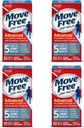 Déplacer Free Advanced Plus MSM et vitamine D3, 80 comprimés - Supplément Santé Joint avec Glucosamine et Chondroïtine (Pack de 4)