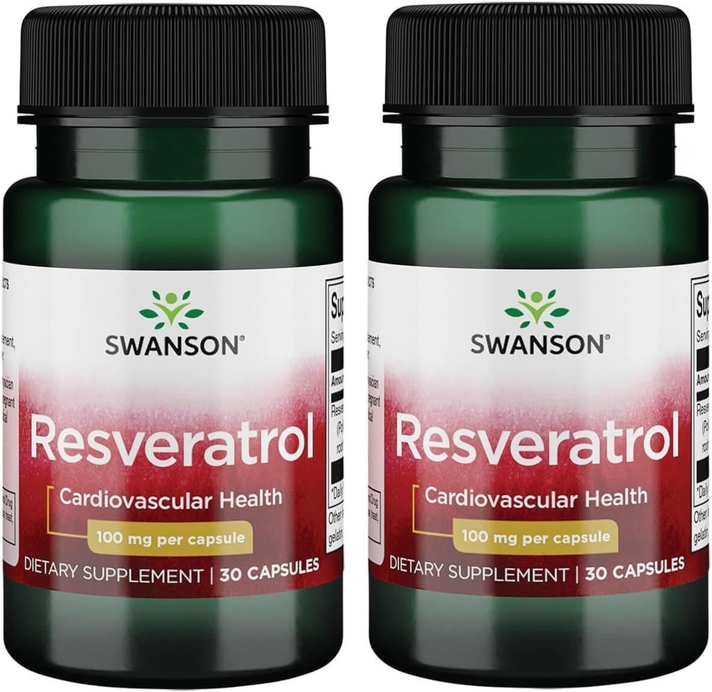 Swanson Resveratrol 100 100 Milligramme 30 Kapseln (2 Packung)