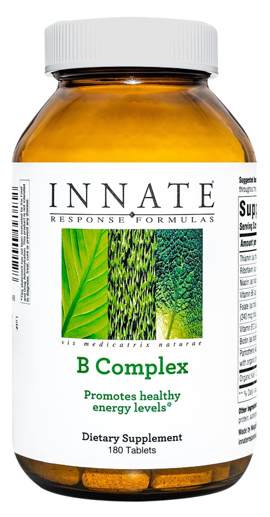 INNATE Response Formulas B Complex - B Vitamin Supplement - unterstützt Cellular Energy Production and Metabolism - Vegan, Kosher, Non-GMO Project Verified - Hergestellt ohne 9 Lebensmittel Allergene - 180 Tabletten